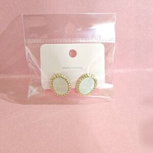 Elegant Gold and White Earrings